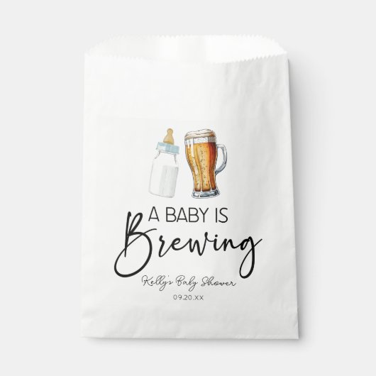 Een Baby is het brouwen van flessenglas Baby showe Bedankzakje (Voorkant)