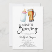 Een Baby is het brouwen van flessenglas Baby showe Kaart (Voorkant)