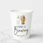 Een Baby is het brouwen van flessenglas Baby showe Papieren Bekers (Voorkant)