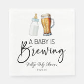 Een Baby is het brouwen van flessenglas Baby showe Servet (Voorkant)