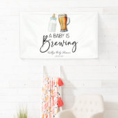 Een Baby is het brouwen van flessenglas Baby showe Spandoek (Insitu)