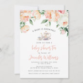 Een Baby is het brouwen van Floral Baby Girl Showe Kaart (Voorkant)