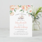 Een Baby is het brouwen van Floral Baby Girl Showe Kaart (Staand voorkant)