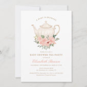 Een Baby is het brouwen van Floral Tea Party Baby  Kaart (Voorkant)