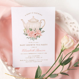 Een Baby is het brouwen van Floral Tea Party Baby  Kaart