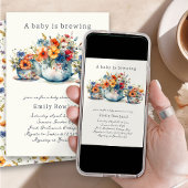 Een Baby is het Brouwen van Floral Teacups Baby sh Kaart