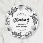 Een baby is het brouwen van Gothic Flowers tatt Ba Bedankjes Labels (Voorkant)