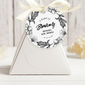 Een baby is het brouwen van Gothic Flowers tatt Ba Bedankjes Labels