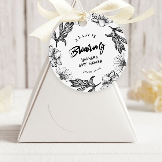 Een baby is het brouwen van Gothic Flowers tatt Ba Bedankjes Labels