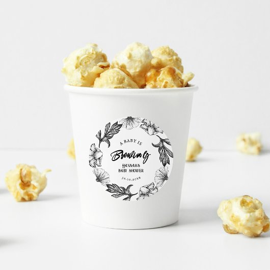 Een baby is het brouwen van Gothic Flowers tatt Ba Ronde Sticker