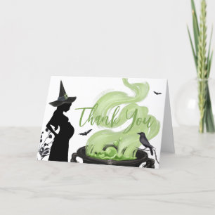 Een Baby is het brouwen van groen Halloween Baby s Bedankkaart