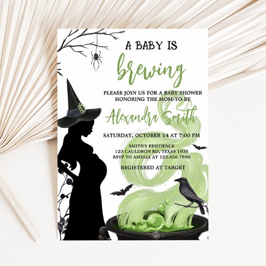 Een Baby is het brouwen van groen Halloween Baby s Kaart