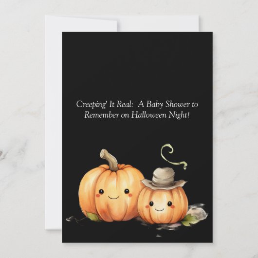 Een Baby is het brouwen van Halloween Baby shower  (Achterkant)
