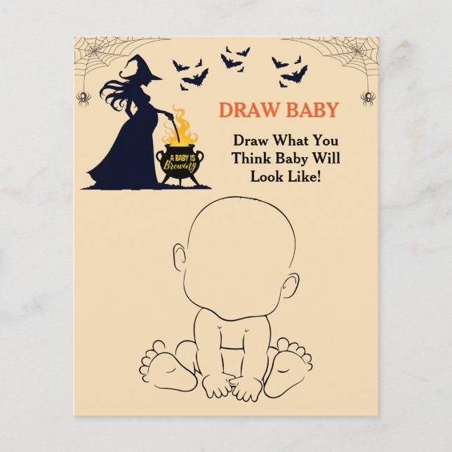 Een Baby is het brouwen van Halloween Baby shower  (Voorkant)