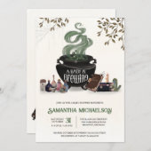 Een Baby is het brouwen van Halloween Cauldron Sho Kaart (Voorkant / Achterkant)