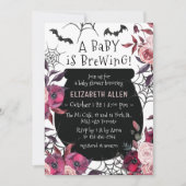Een Baby is het brouwen van Halloween Flowers Baby Kaart (Voorkant)