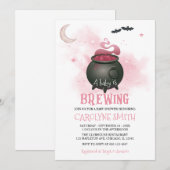 Een Baby is het brouwen van Halloween Meisje Baby  Kaart (Voorkant / Achterkant)