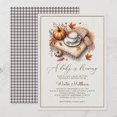 Een Baby is het brouwen van Herfst Coffee Baby sho Kaart (Voorkant / Achterkant)