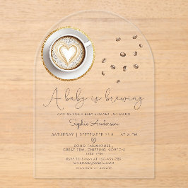 Een baby is het brouwen van koffie Baby shower Acryl Uitnodigingen