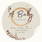 Een Baby is het brouwen van koffie Baby shower dan Ronde Sticker