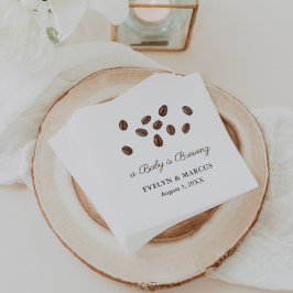 Een Baby is het brouwen van koffie Baby shower of  Servet