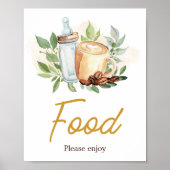 Een Baby is het brouwen van koffie Baby shower voe Poster (Voorkant)