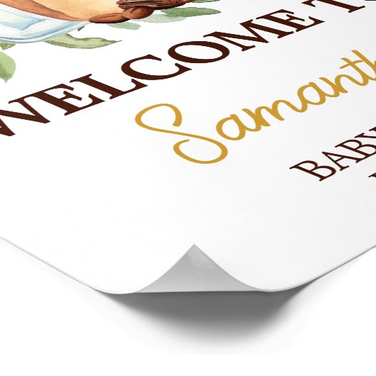 Een Baby is het Brouwen van koffie Baby shower Wel Poster (Hoek)