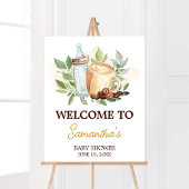 Een Baby is het Brouwen van koffie Baby shower Wel Poster