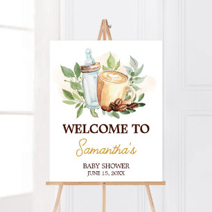 Een Baby is het Brouwen van koffie Baby shower Wel Poster