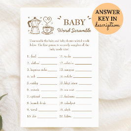 Een Baby is het brouwen van koffie Baby Word Scram