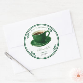 Een baby is het brouwen van koffie Cup Baby Shower Ronde Sticker