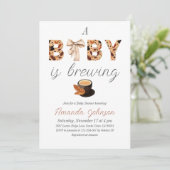 Een Baby is het brouwen van koffie en boog thema B Kaart (Staand voorkant)