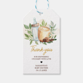 Een Baby is het brouwen van koffie Favor Tags Cadeaulabel