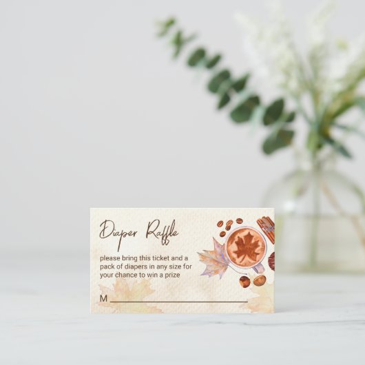 Een baby is het brouwen van koffie herfst luier ra informatiekaartje (Staand voorkant)