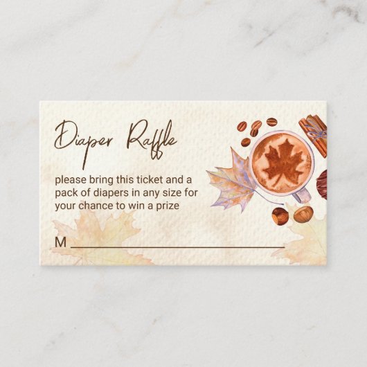 Een baby is het brouwen van koffie herfst luier ra informatiekaartje (Voorkant)