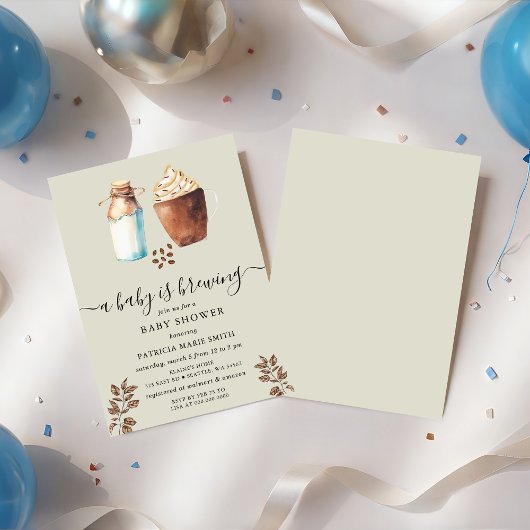 Een Baby is het brouwen van koffie & melk Baby sho Kaart