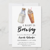 Een Baby is het brouwen van koffie & melk Baby sho Kaart (Voorkant)