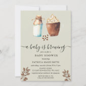 Een Baby is het brouwen van koffie & melk Baby sho Kaart (Voorkant)