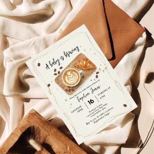 Een Baby is het brouwen van koffie thema Baby show Kaart