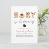Een Baby is het brouwen van koffie thema Baby show Kaart (Staand voorkant)