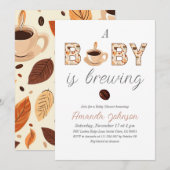 Een Baby is het brouwen van koffie thema Baby show Kaart (Voorkant / Achterkant)