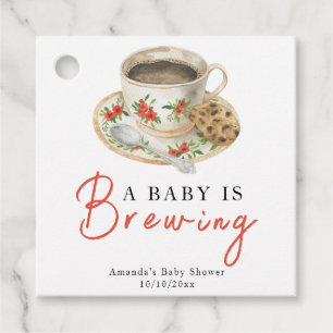 Een Baby is het brouwen van koffiekopje Baby showe Bedankjes Labels