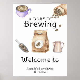Een Baby is het brouwen van koffiekopje Baby showe Poster