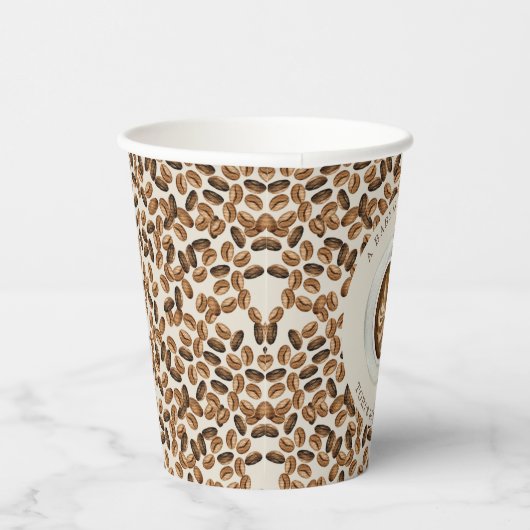 Een Baby is het brouwen van koffiekopje & bonen Ba Papieren Bekers (Rechts)