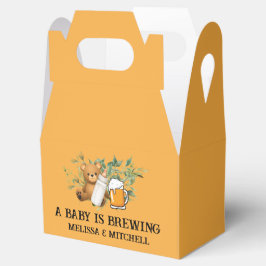 Een baby is het brouwen van koppels baby shower bedankdoosjes