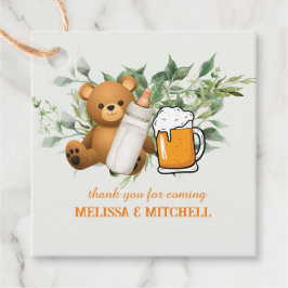Een baby is het brouwen van koppels baby shower da bedankjes labels