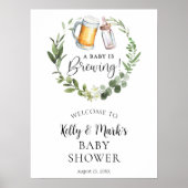 Een Baby is het Brouwen van Koppels Baby shower We Poster (Voorkant)
