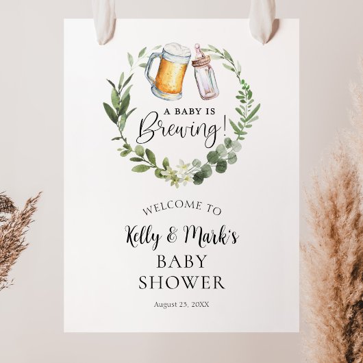 Een Baby is het Brouwen van Koppels Baby shower We Poster