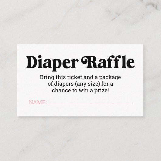 Een Baby is het brouwen van luier loterij ticket b Informatiekaartje (Voorkant)