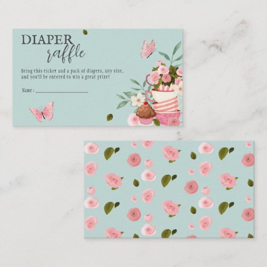 Een Baby is het brouwen van luier Raffle Baby show Informatiekaartje (Voorkant / Achterkant)